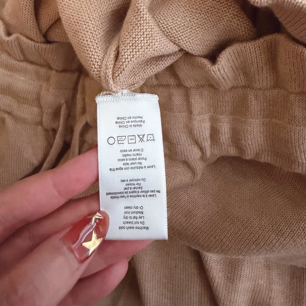 NWOT Lunya Cozy Cotton Silk Nutmeg Neutral Knit Drawstring Wide Leg Pants Size M - Picture 9 of 13